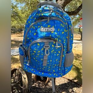 Turquoise and yellow RTIC Large Backpack